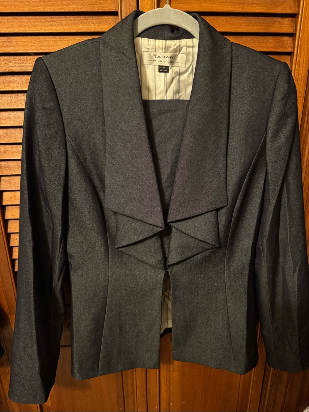 Tahari Jean Colored Draped Shawl-Collar Women's Suit